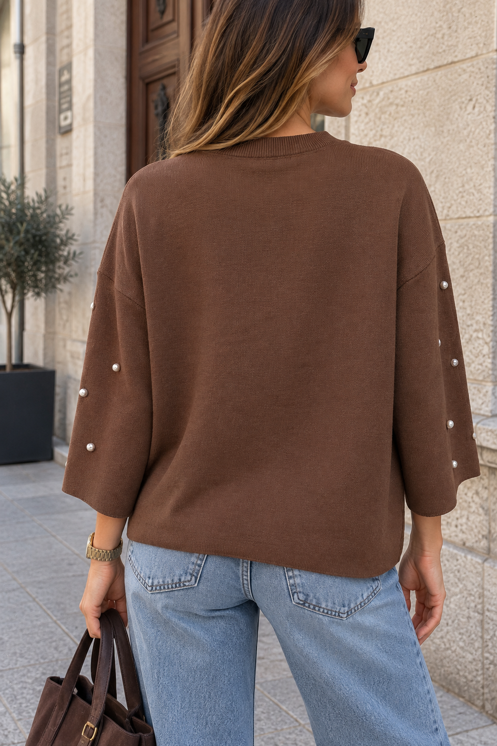 JERSEY DE MANGA CORTA DE PUNTO TACHAS