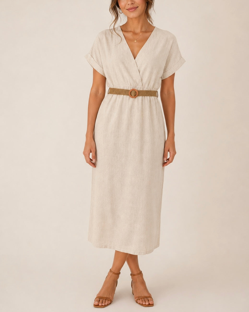 VESTIDO LINO CRUDO