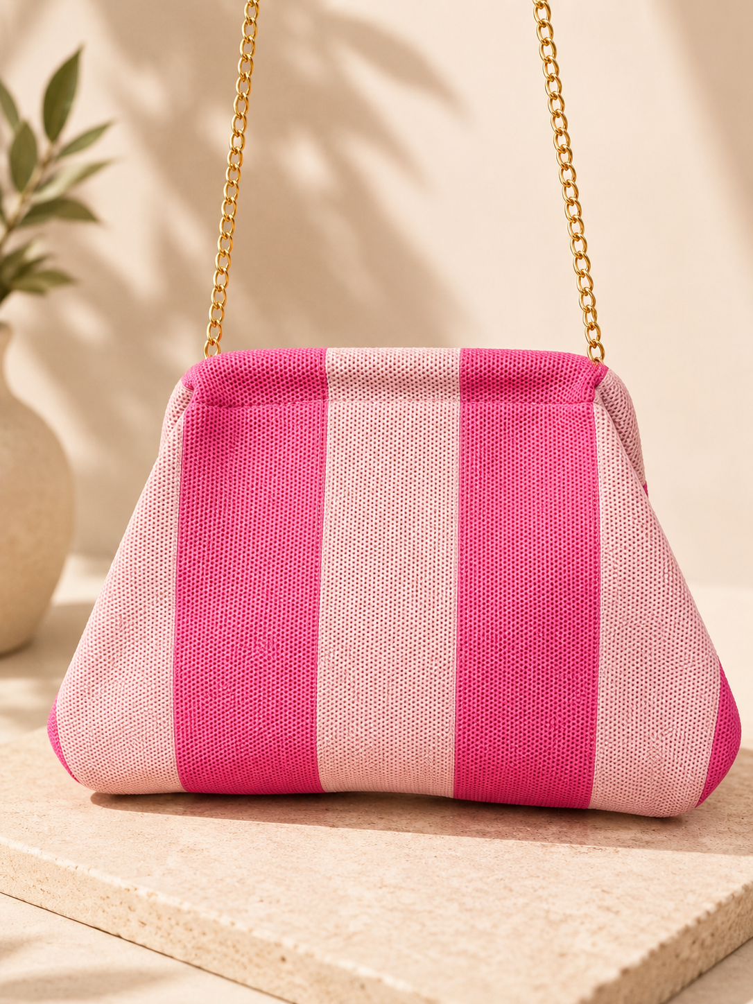 Bolso de rayas Rosa