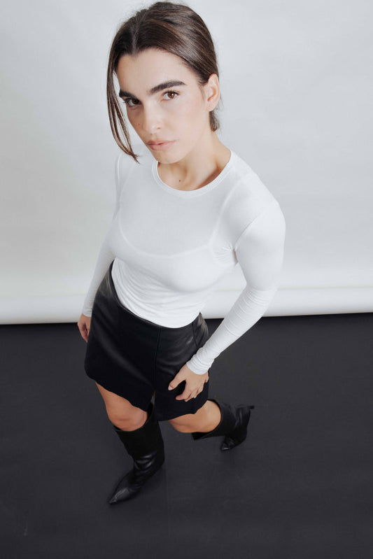 MINI FALDA PANTALÓN EFECTO PIEL