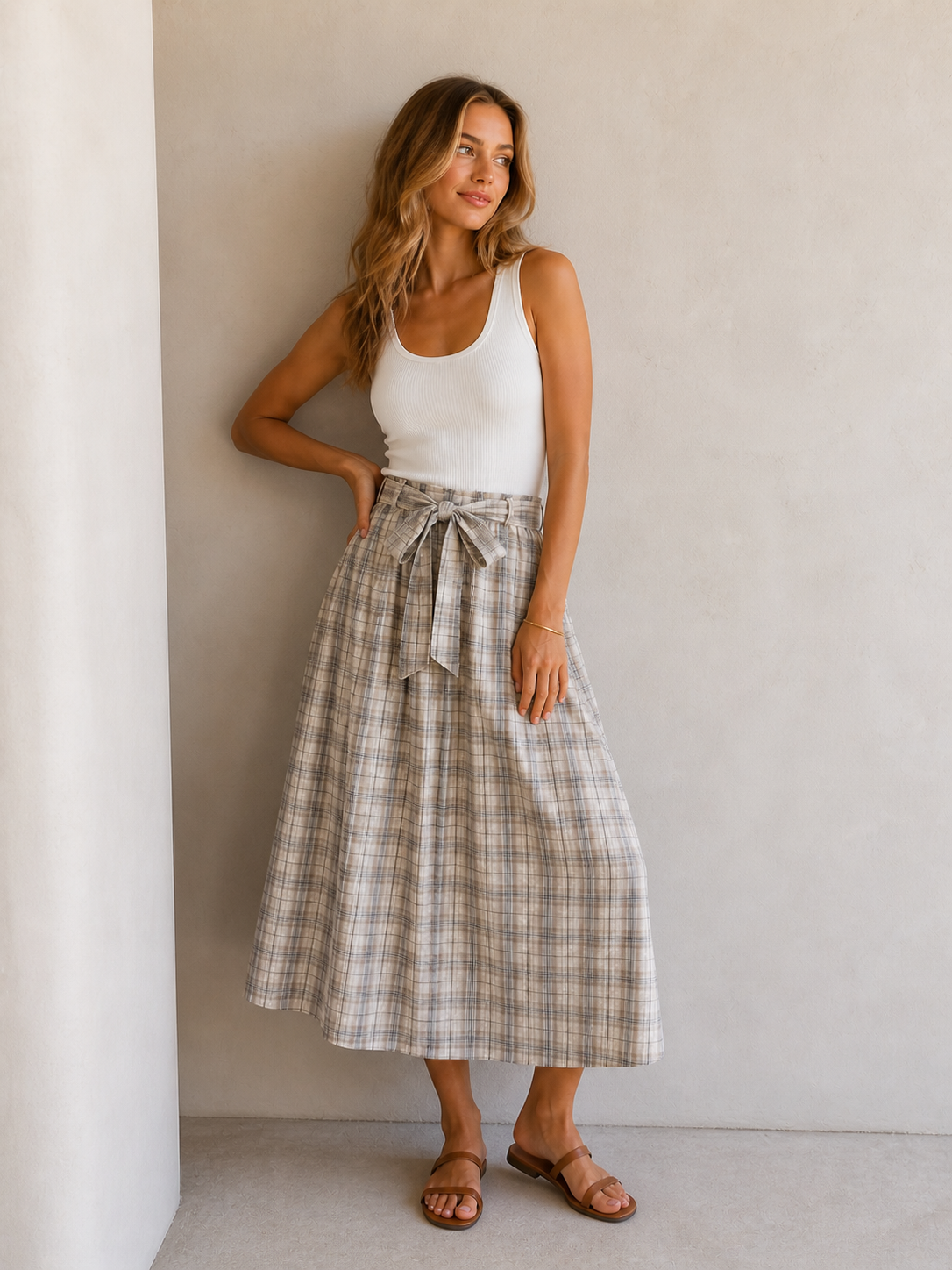 FALDA MIDI ESTAMPADA