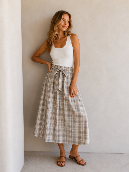 FALDA MIDI ESTAMPADA