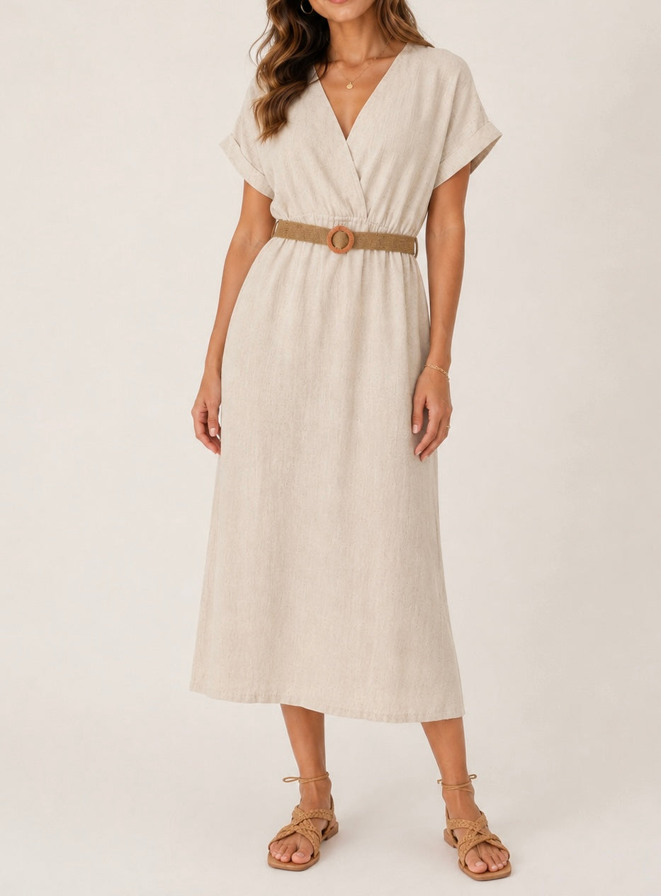 VESTIDO LINO CRUDO