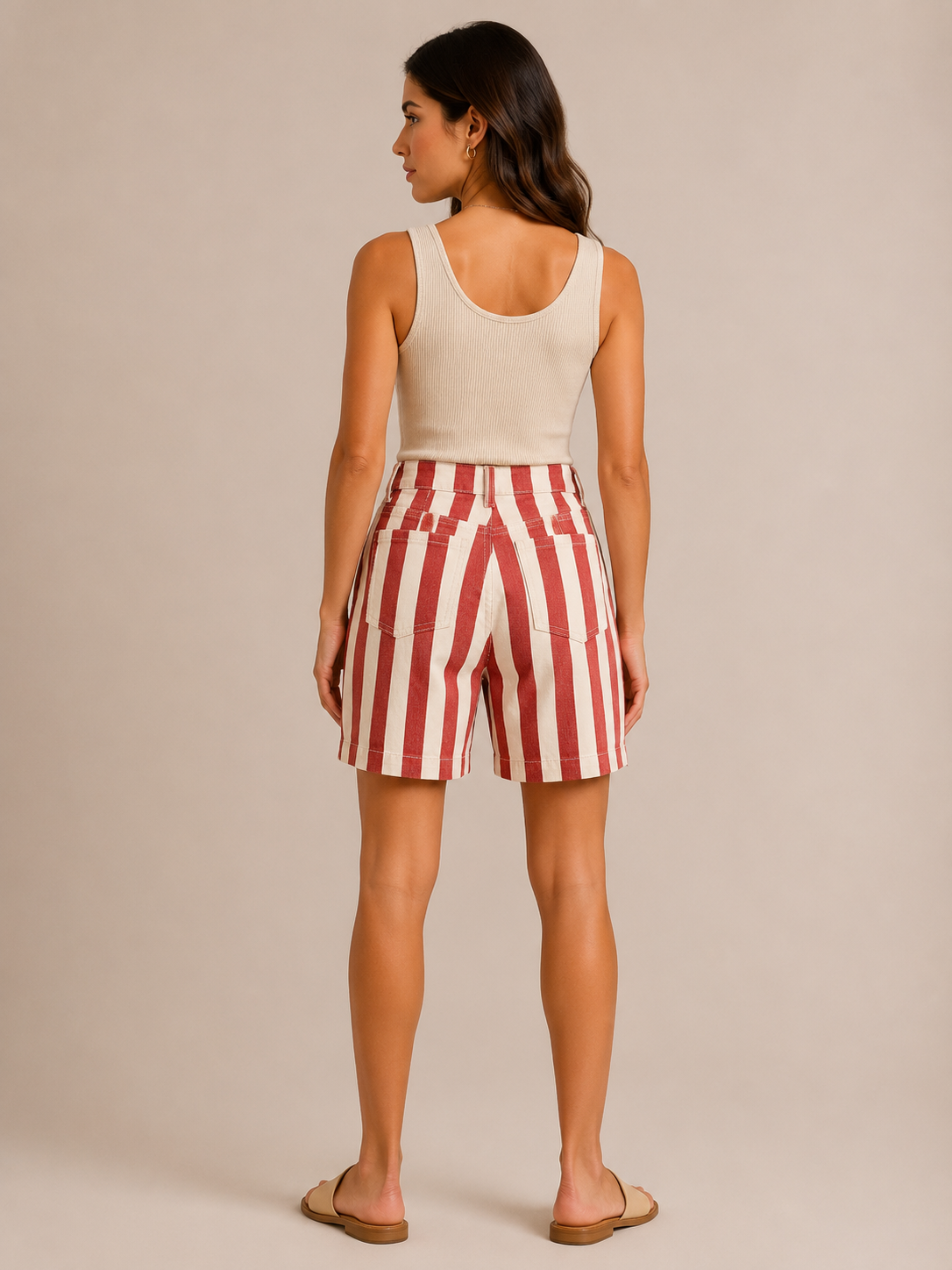 Bermudas rayas rojas