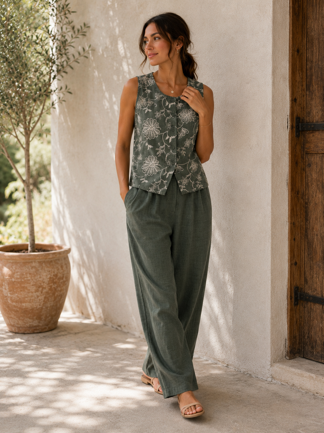 CONJUNTO BORDADO VERDE