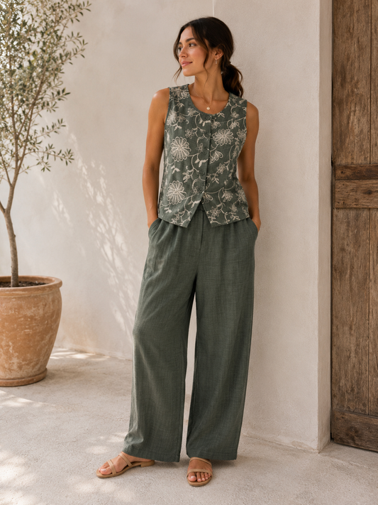 CONJUNTO BORDADO VERDE