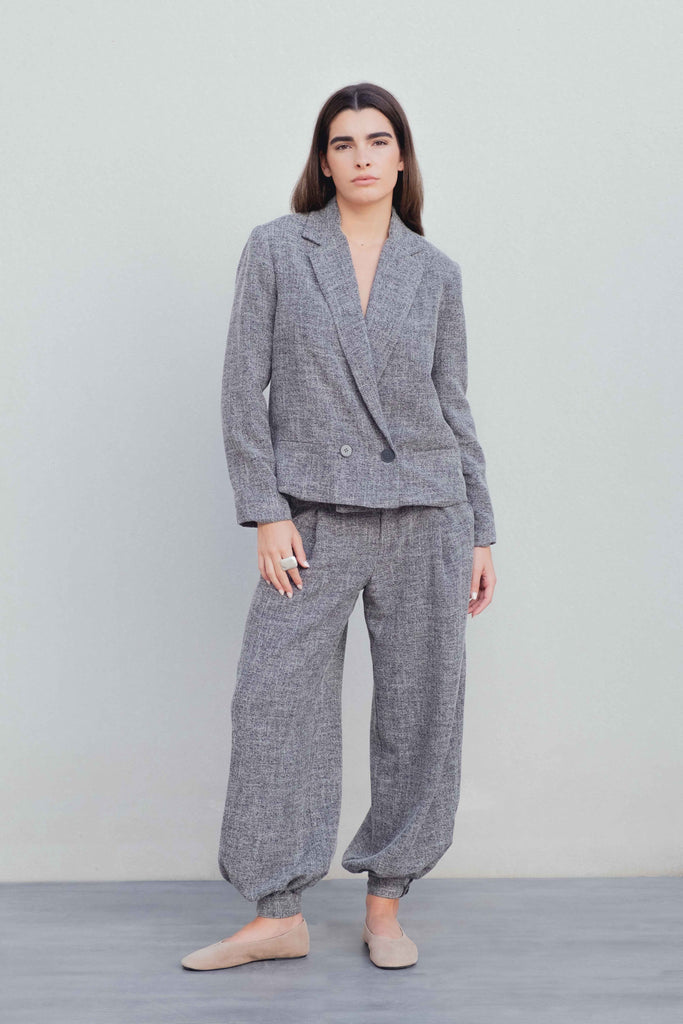 Blazer estructura cruzada croped