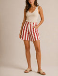 Bermudas rayas rojas