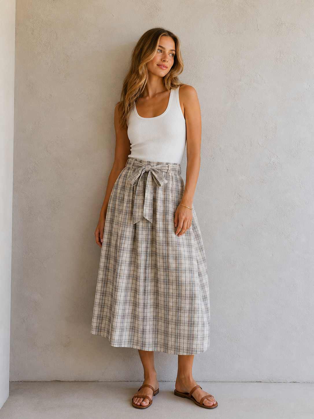 FALDA MIDI ESTAMPADA