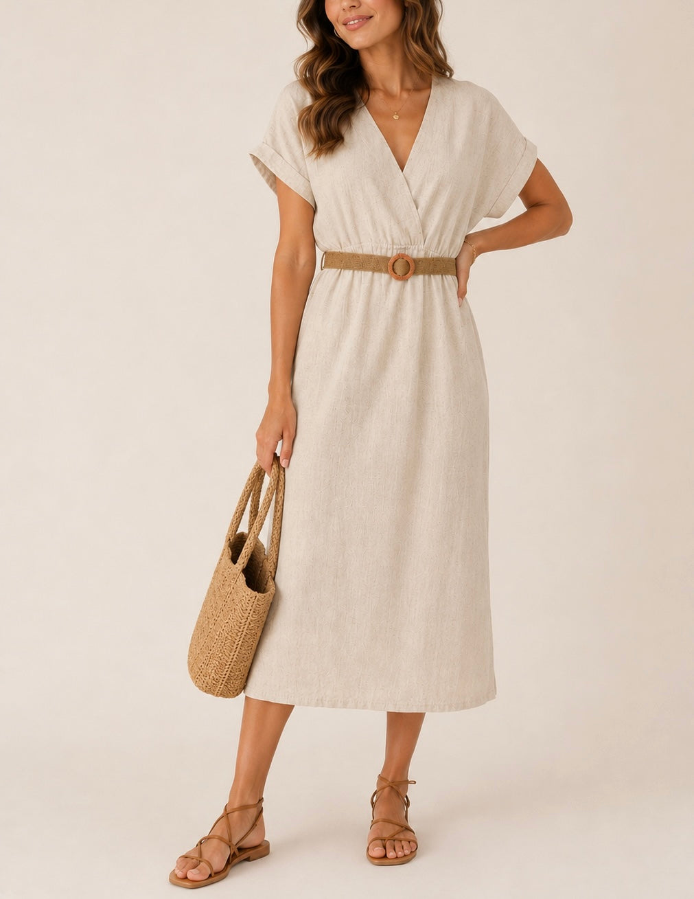 VESTIDO LINO CRUDO