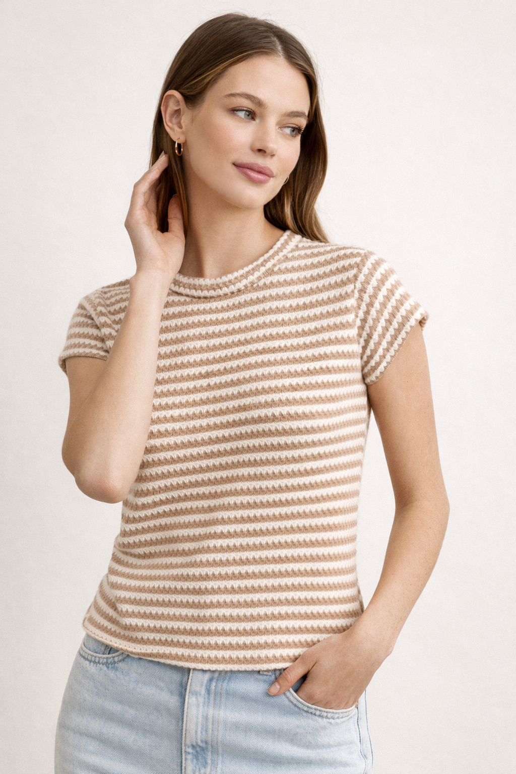 BLUSA TIPO PUNTO MANGA CORTA
