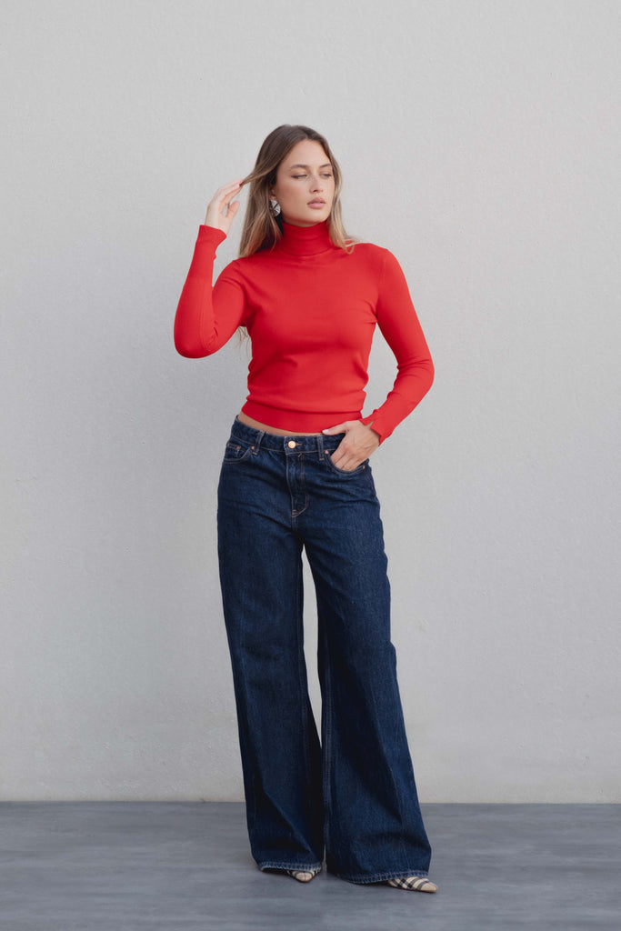 Jersey cuello subido rojo