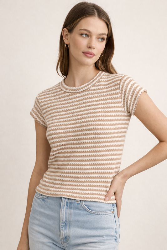 BLUSA TIPO PUNTO MANGA CORTA