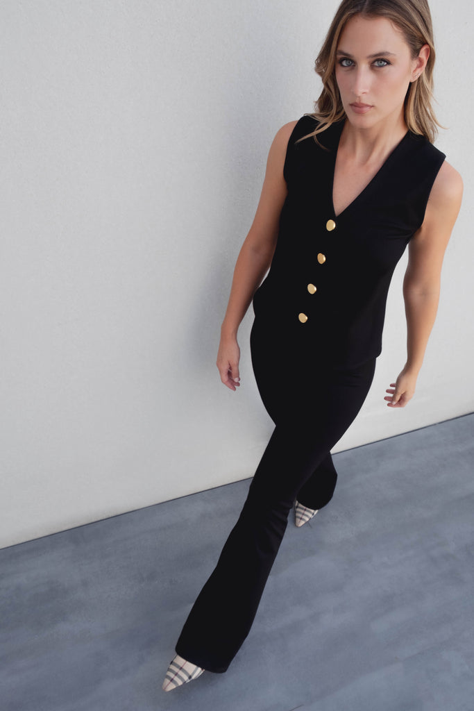 PANTALON PUNTO TEXTURA FLARE.