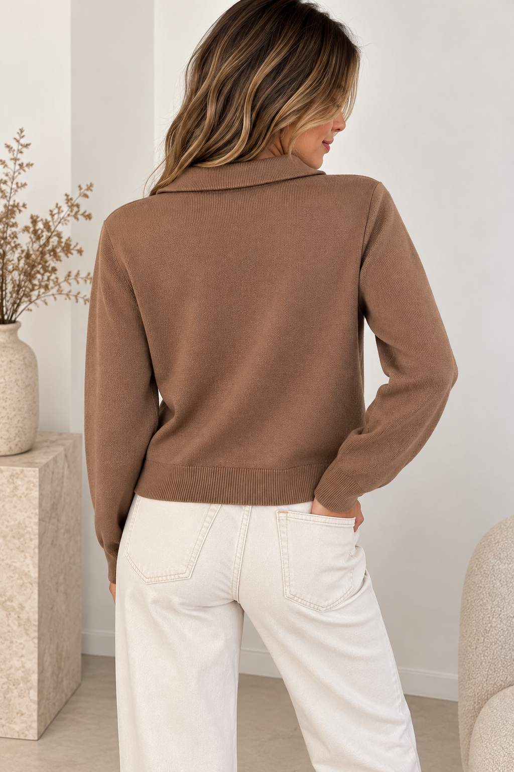 CHAQUETA DE PUNTO CON CREMALLERA