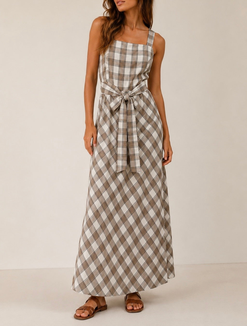 Vestido estampado de cuadros