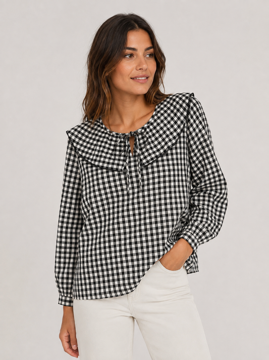 BLUSA ESTAMPADA CUADROS