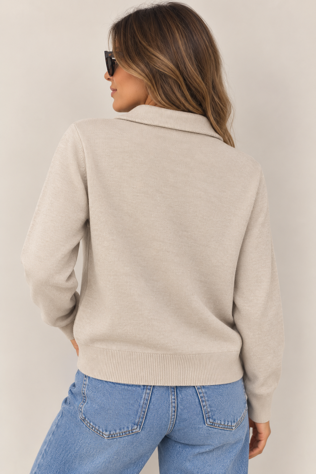 CHAQUETA DE PUNTO CON CREMALLERA
