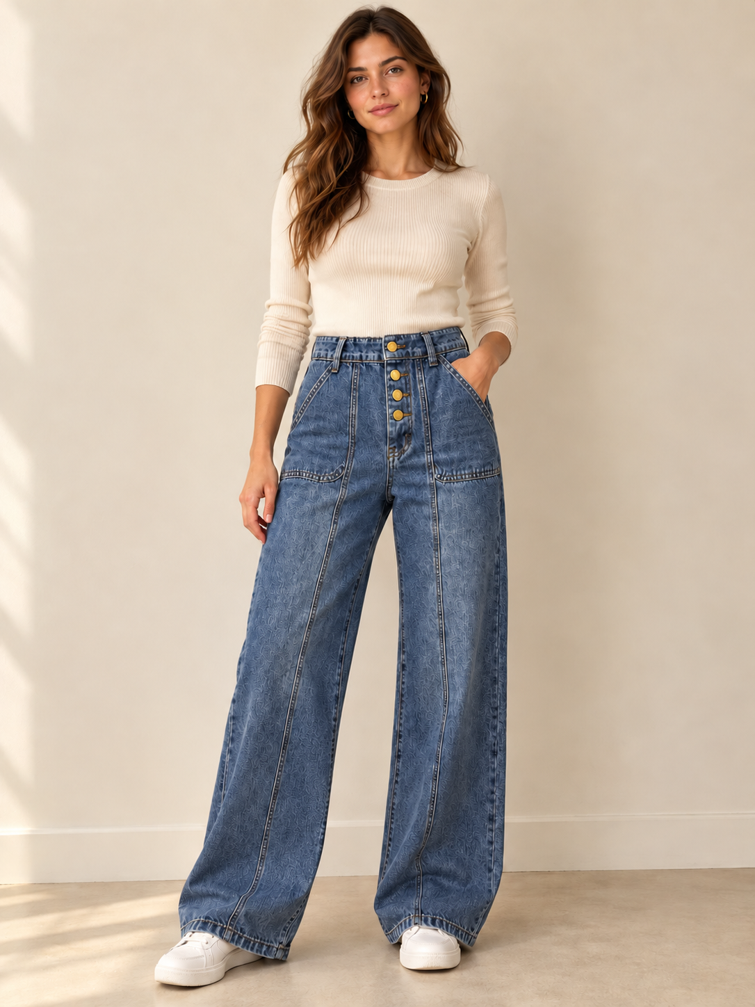 JEANS ANCHOS BOTONES