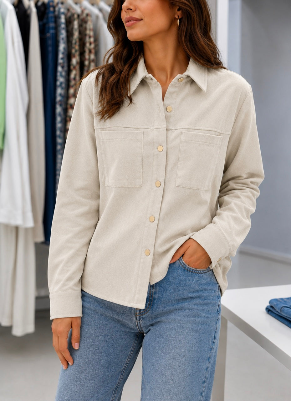 SOBRE CAMISA TIPO ANTE BEIGE