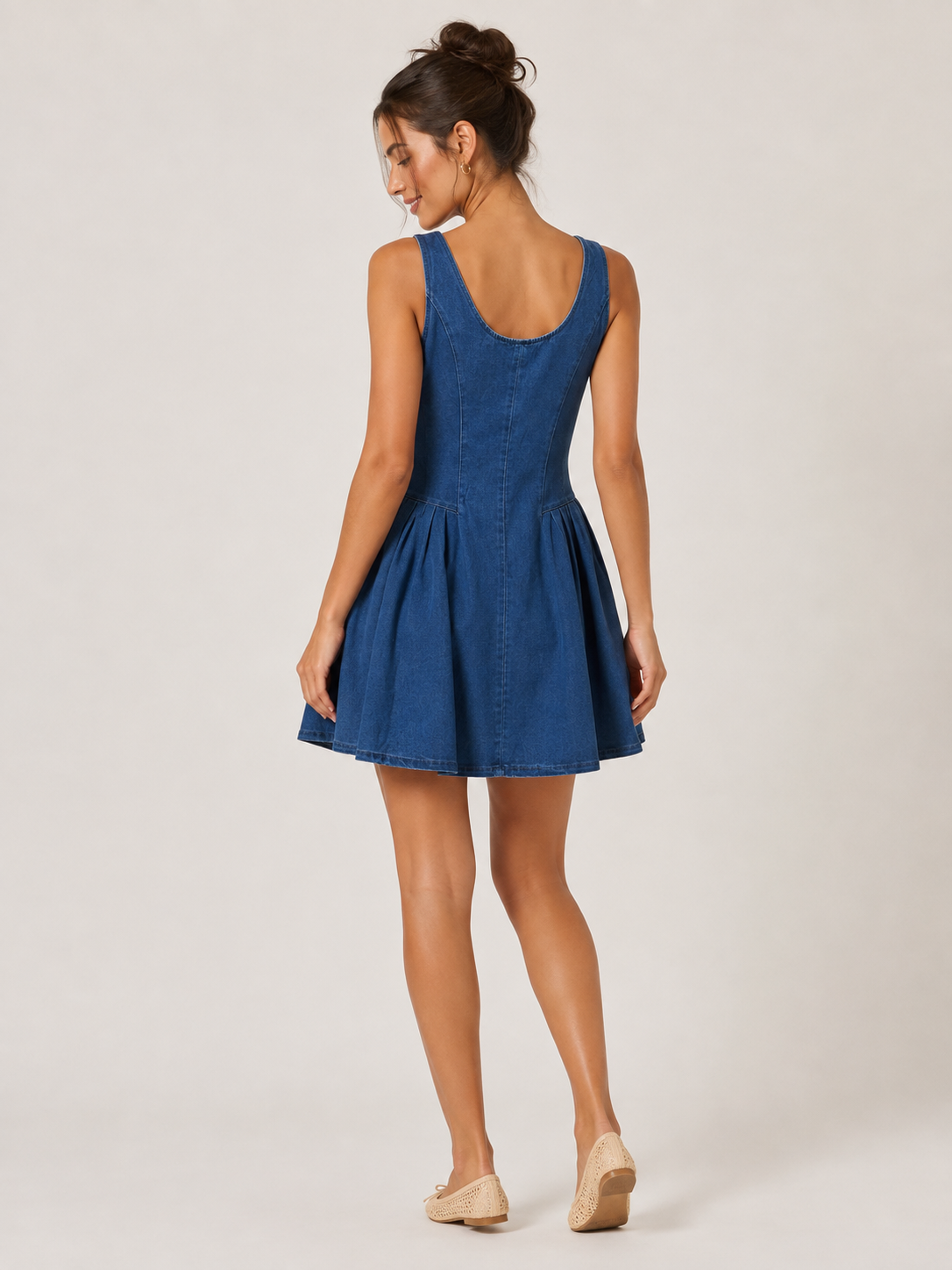 VESTIDO DENIM CON BOTONES DORADOS