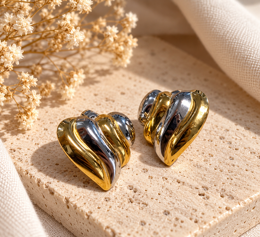 PENDIENTES DE ACERO CORAZONES