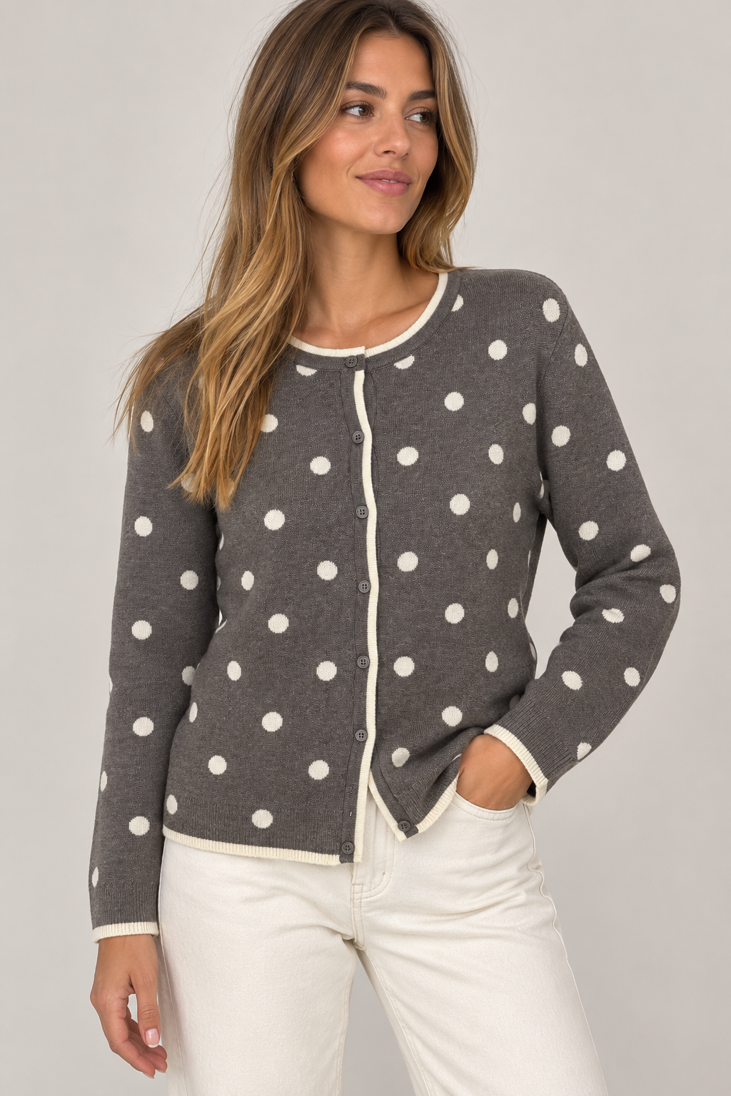 CHAQUETA DE PUNTO LUNARES