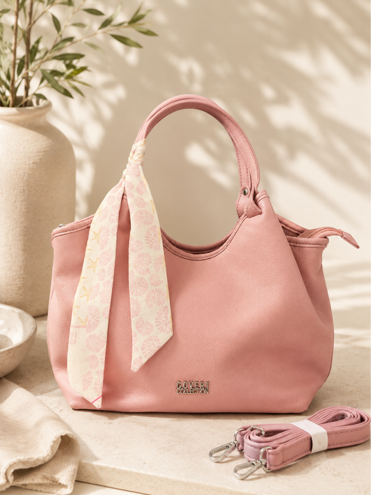 BOLSO CON PAÑUELO ROSA