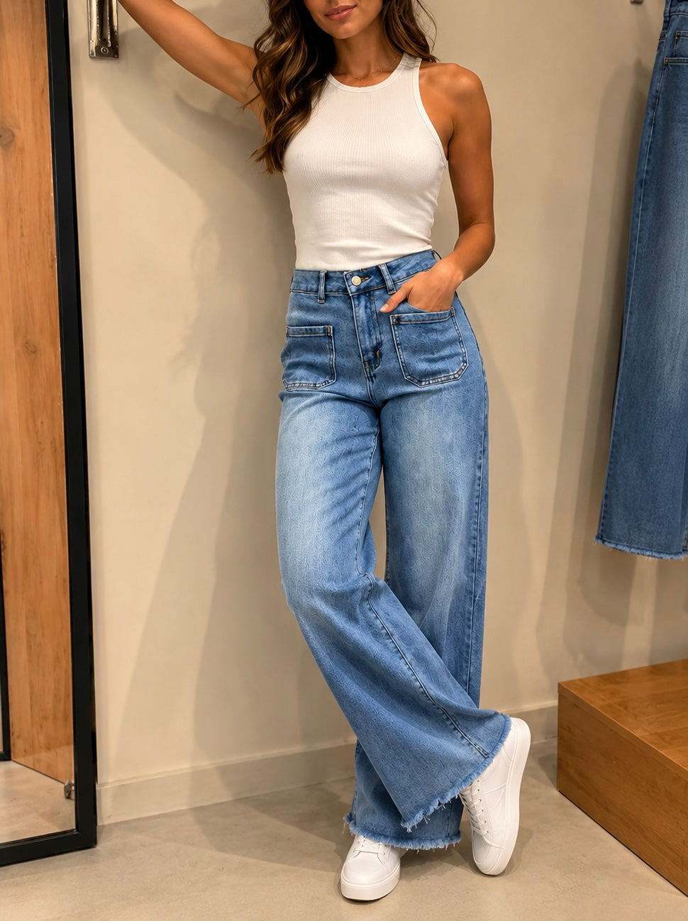 JEANS WIDE LEG BOLSILLOS