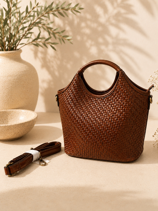 BOLSO TRENZA MARRÓN