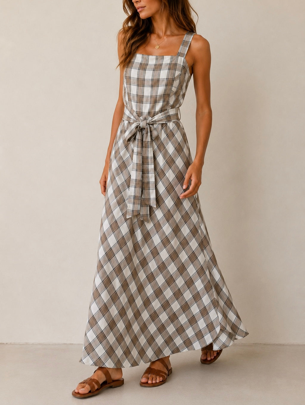 Vestido estampado de cuadros