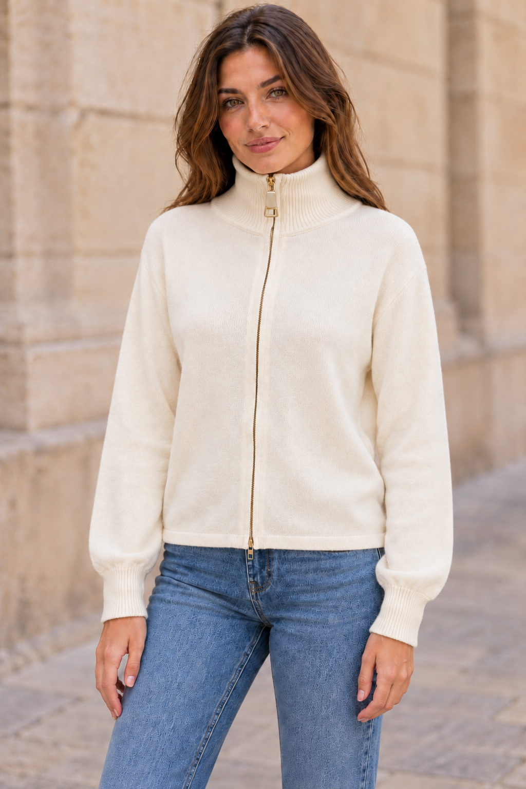 CHAQUETA CUELLO SUBIDO CON CREMALLERA