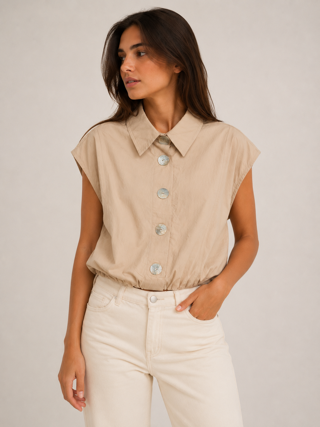 TOP CHALECO BOTONES
