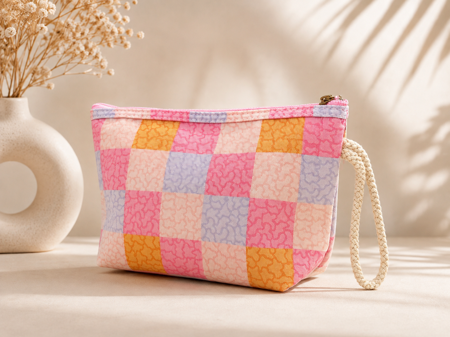 NECESER DE TELA ESTAMPADO MULTICOLOR