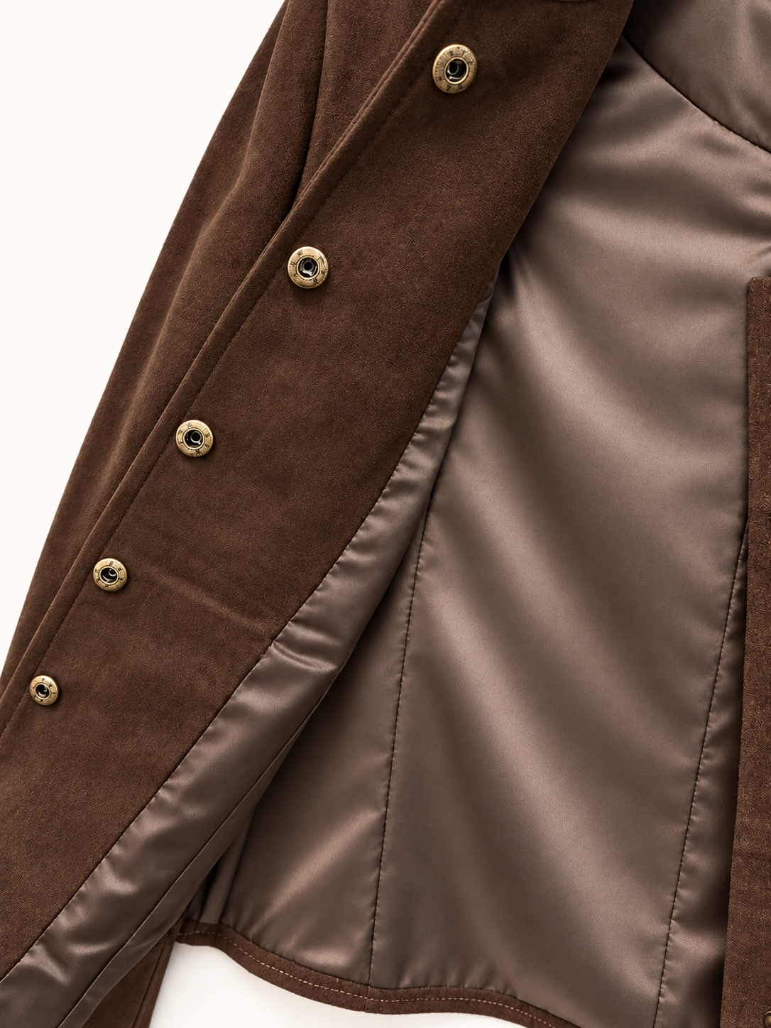 CHAQUETA ORIENTAL EFECTO ANTE MARRÓN