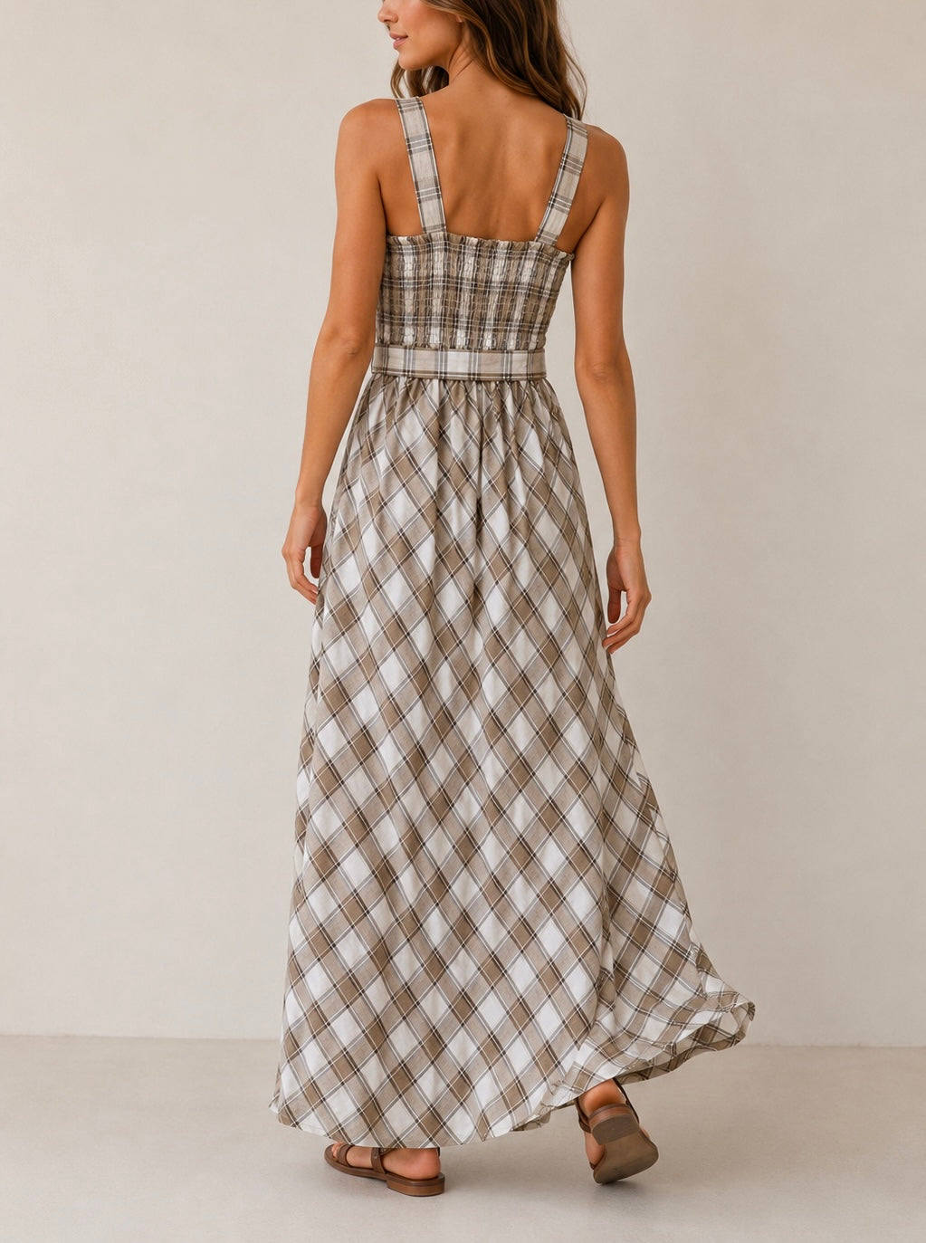 Vestido estampado de cuadros
