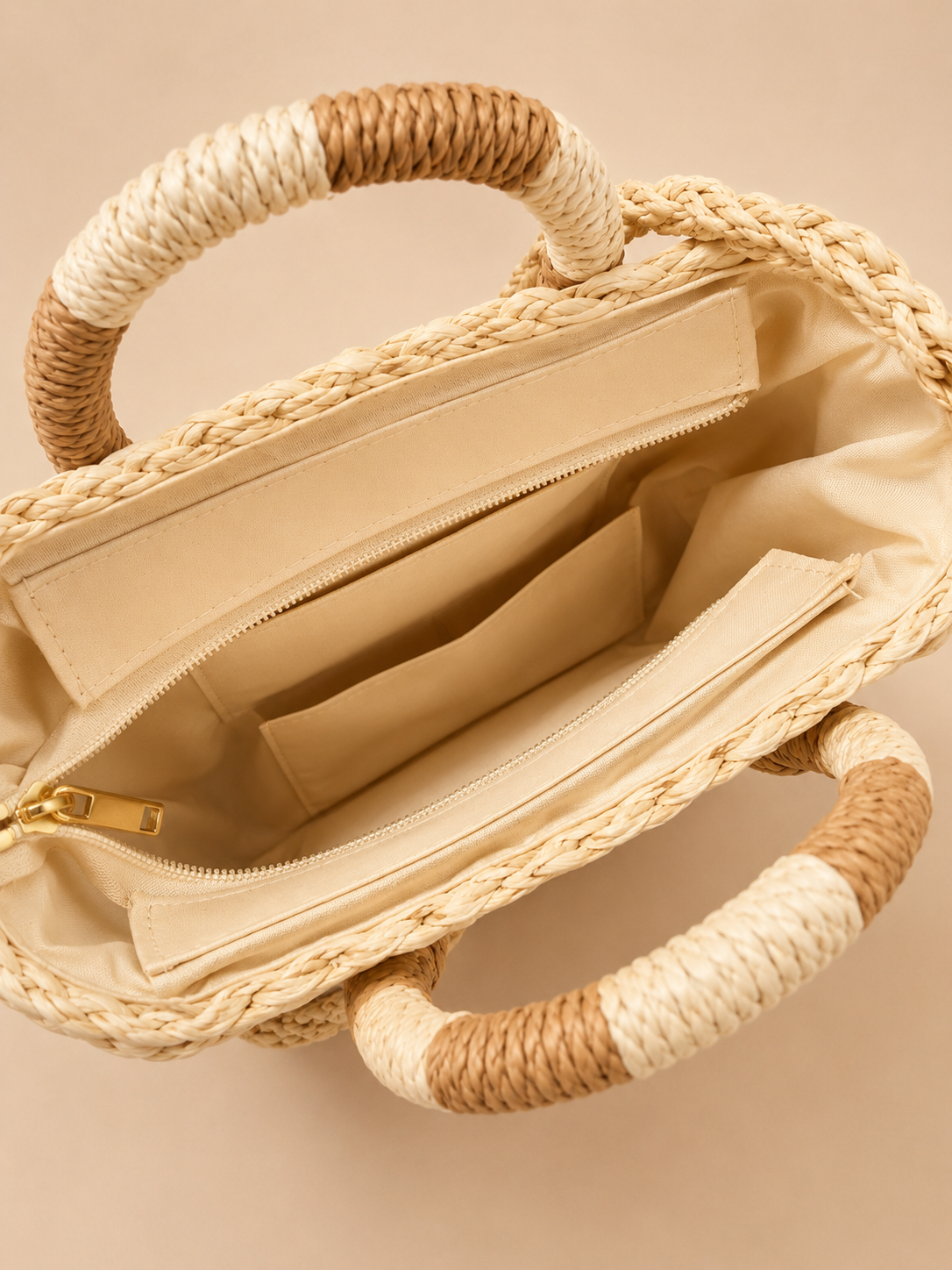 Bolso de Rafia bicolor