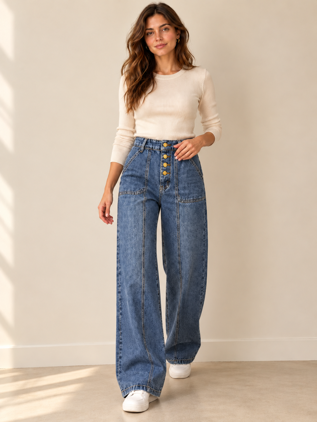 JEANS ANCHOS BOTONES
