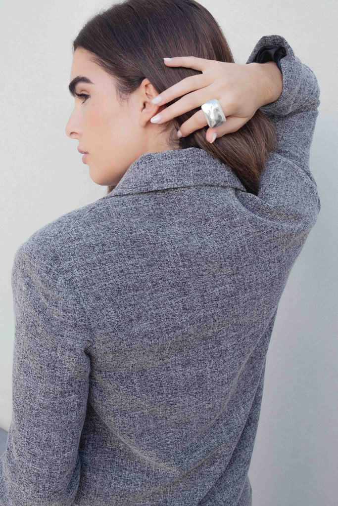 Blazer estructura cruzada croped