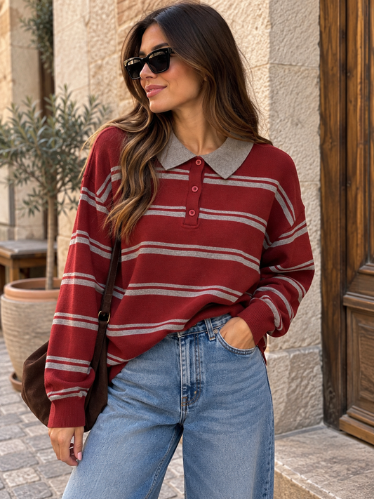 JERSEY CUELLO POLO RAYAS