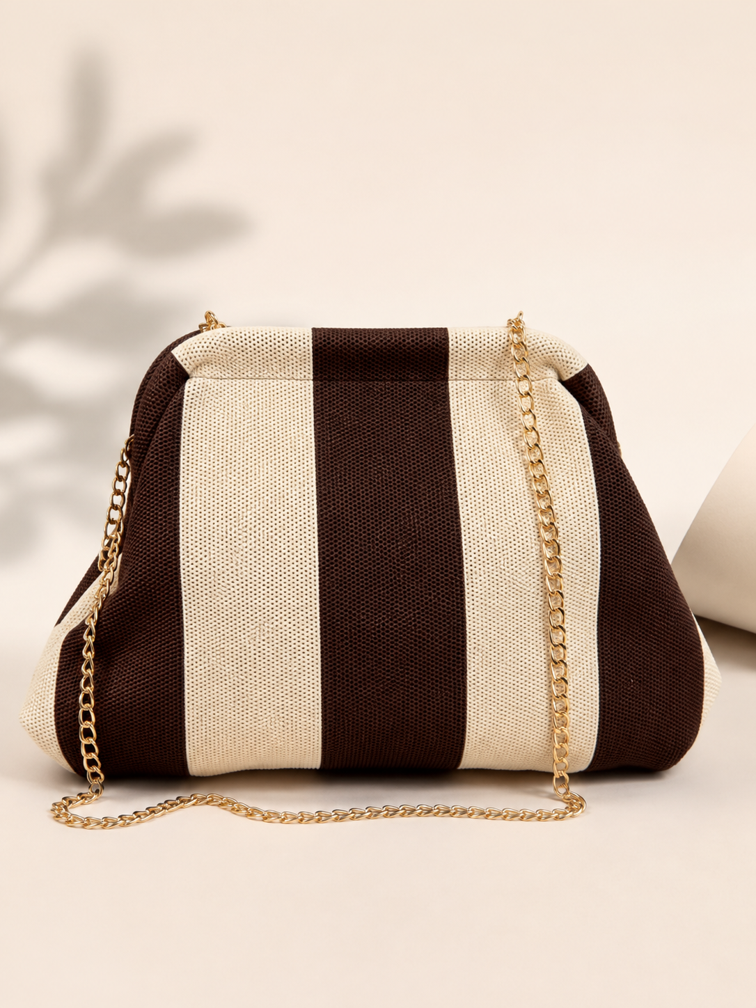 Bolso de rayas Marrón