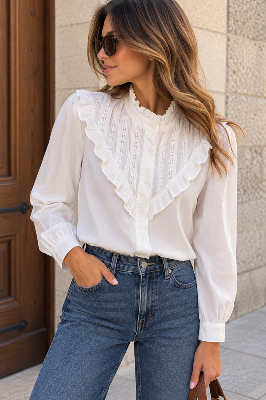 BLUSA CON VOLANTES