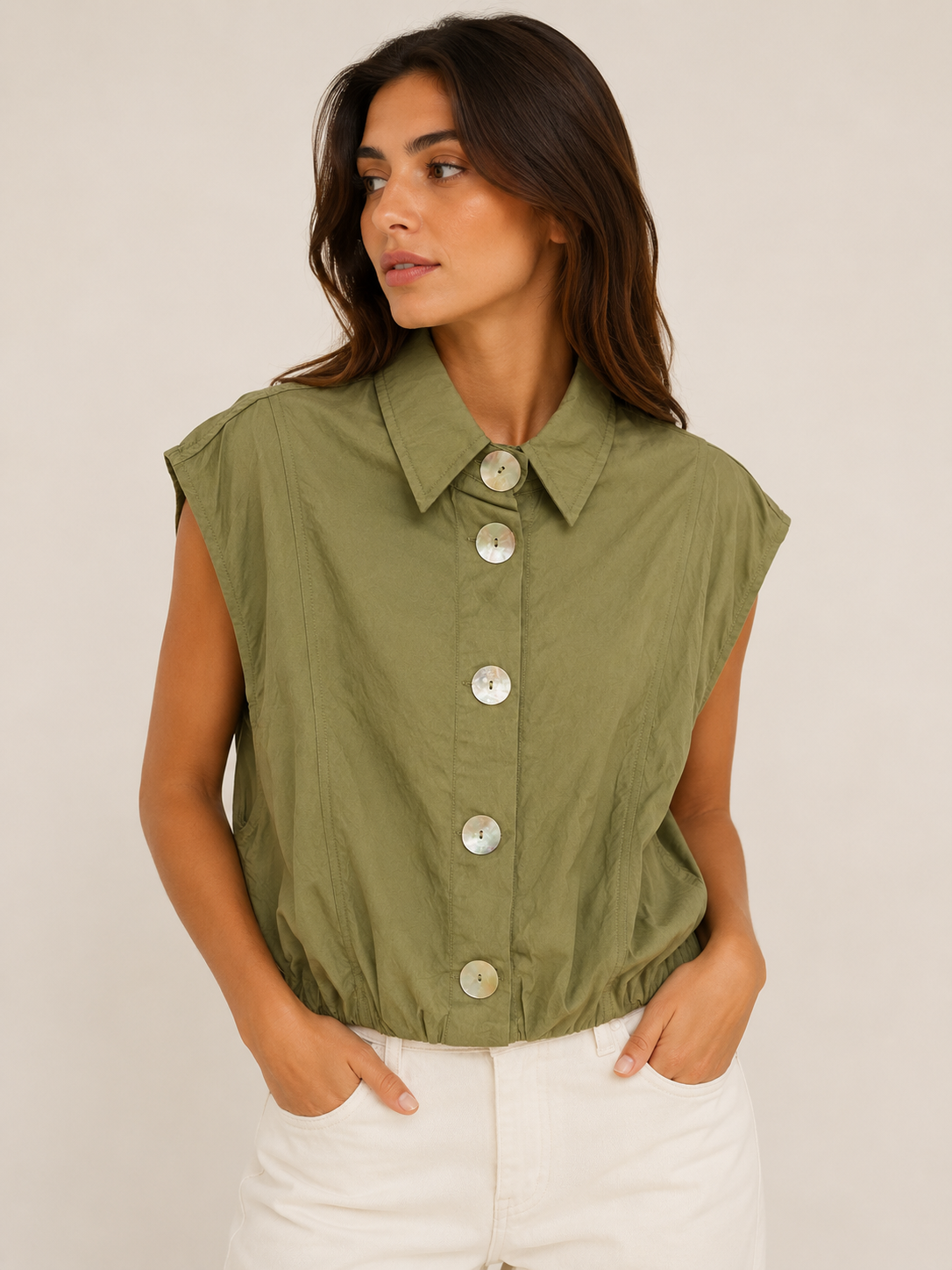 TOP CHALECO BOTONES