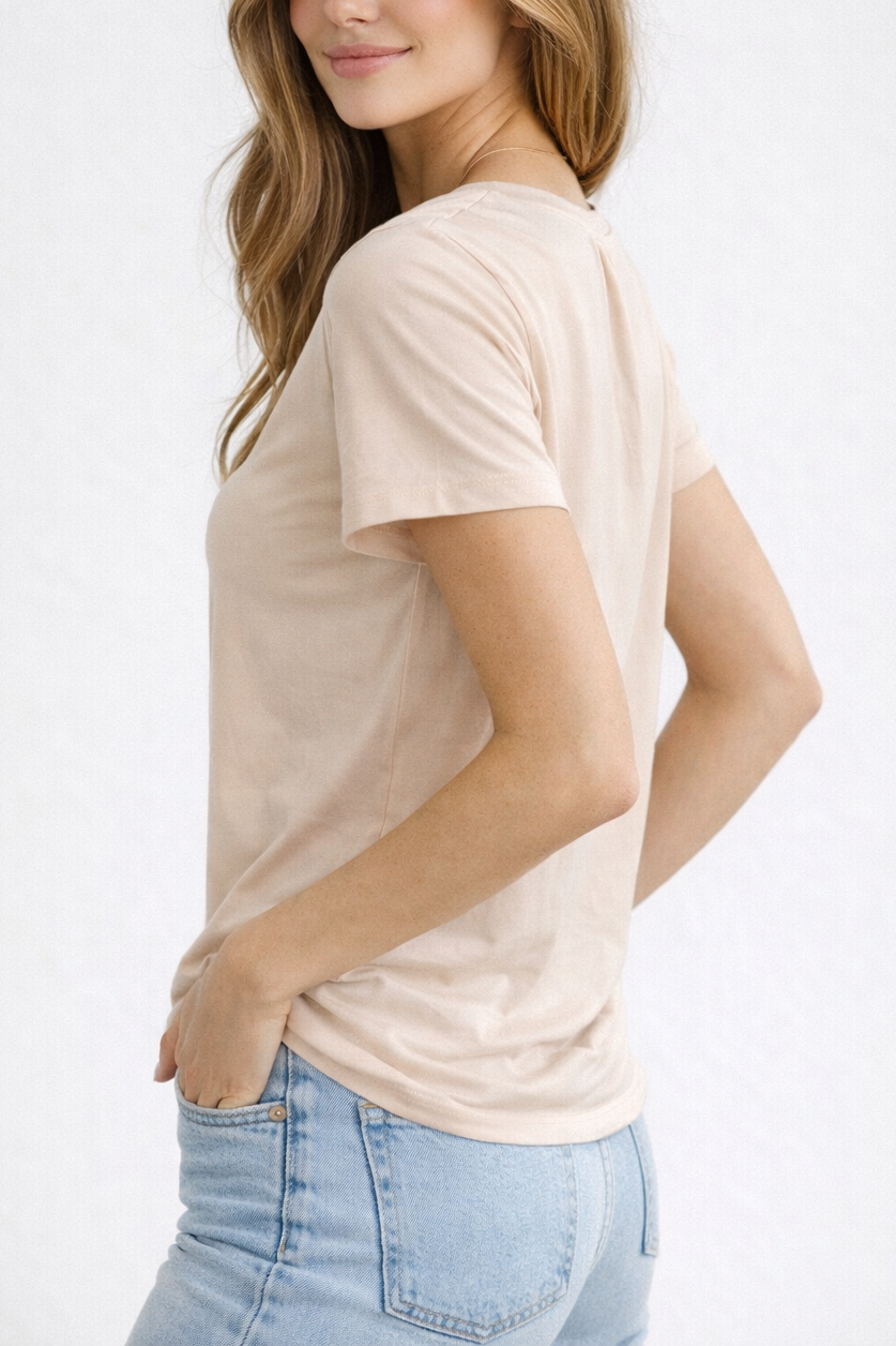Camiseta básica beige