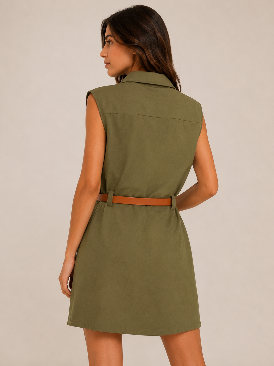 VESTIDO SAFARI CON CINTURÓN