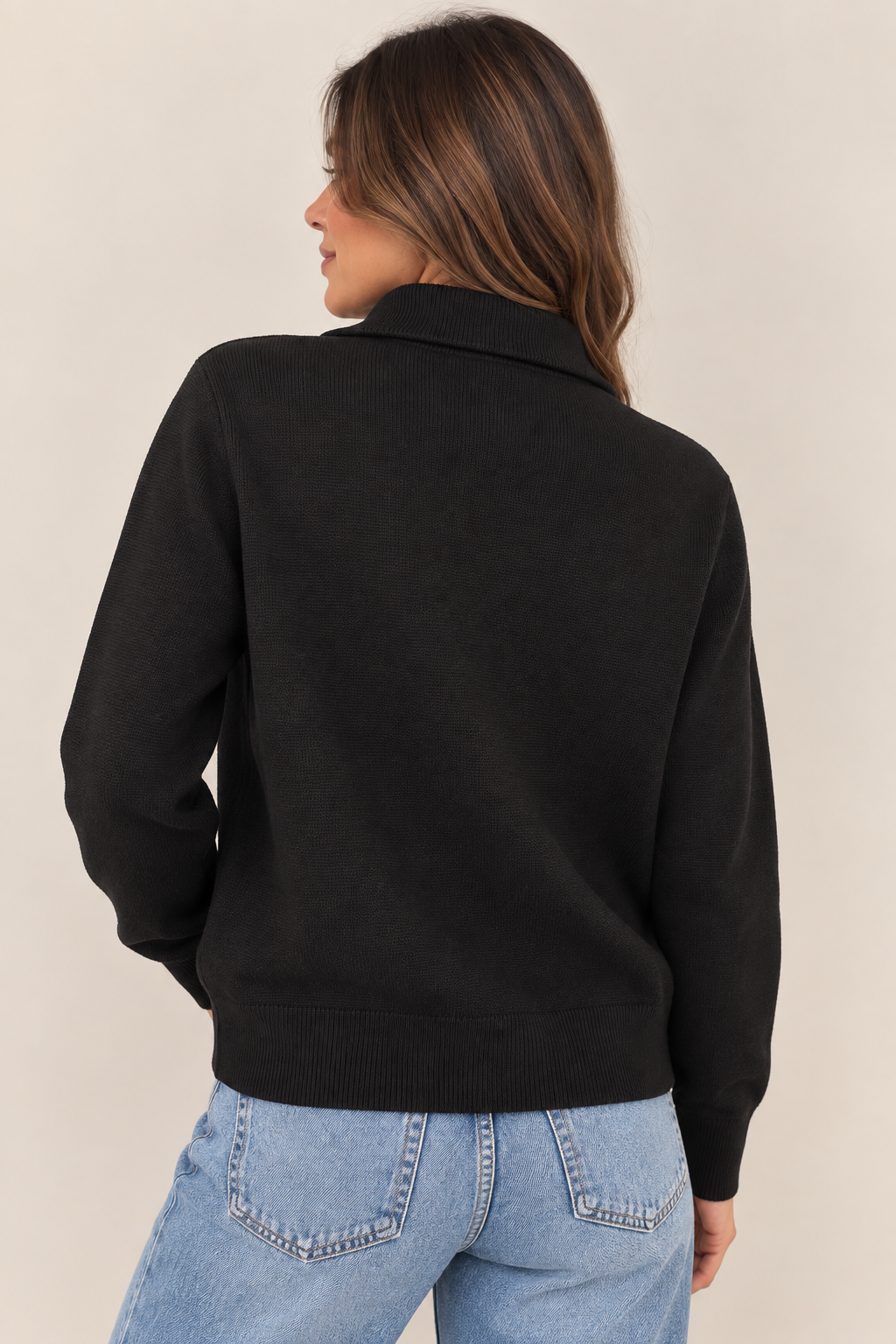 CHAQUETA DE PUNTO CON CREMALLERA