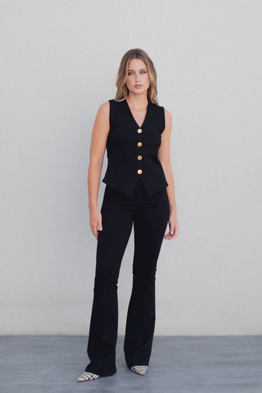 PANTALON PUNTO TEXTURA FLARE.