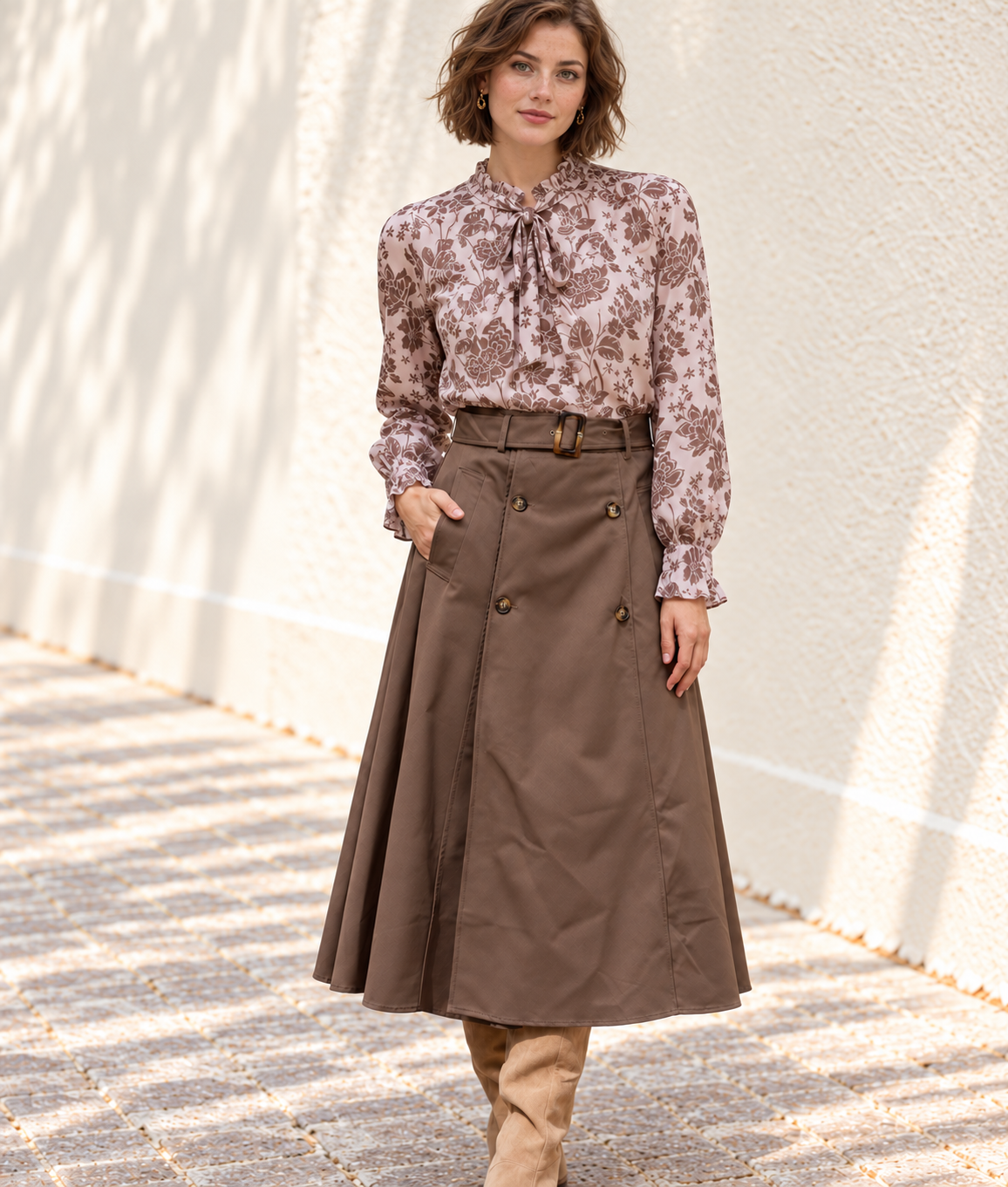 FALDA TRENCH CHOCOLATE