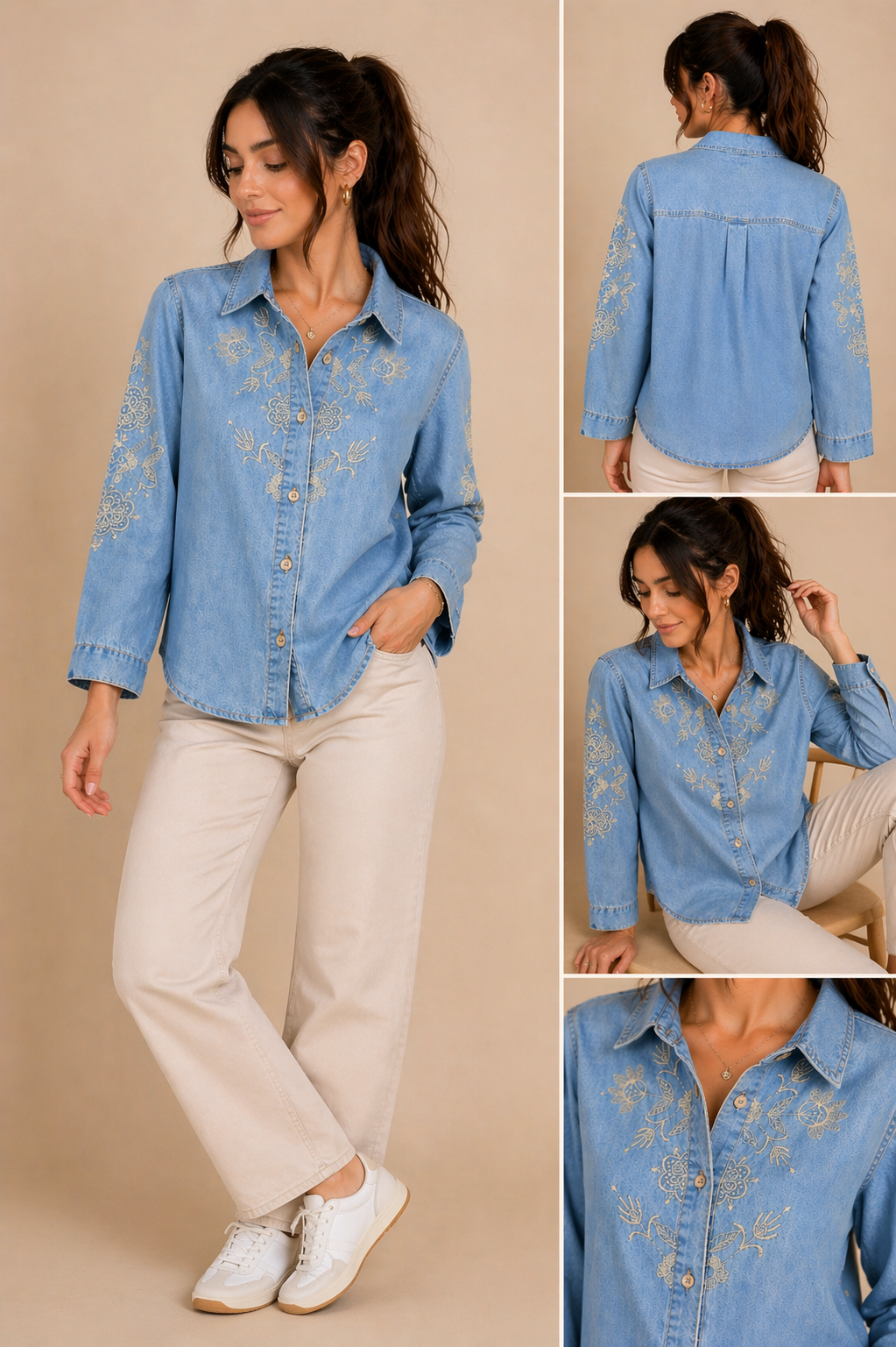 CAMISA VAQUERA CON BORDADO