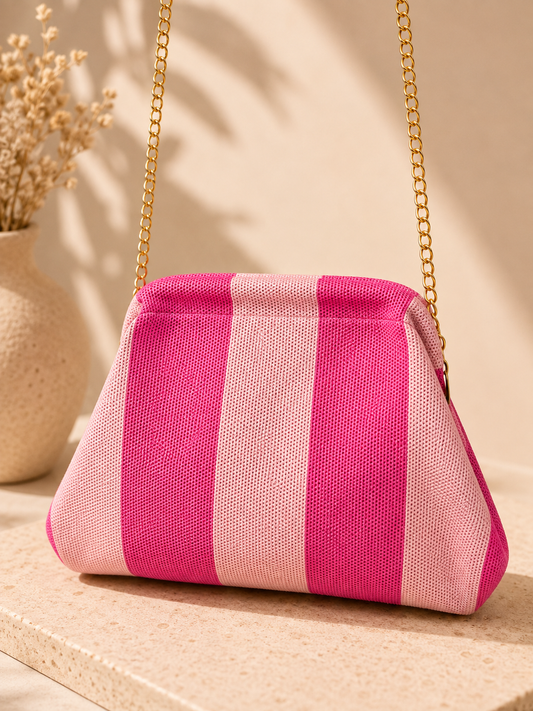 Bolso de rayas Rosa